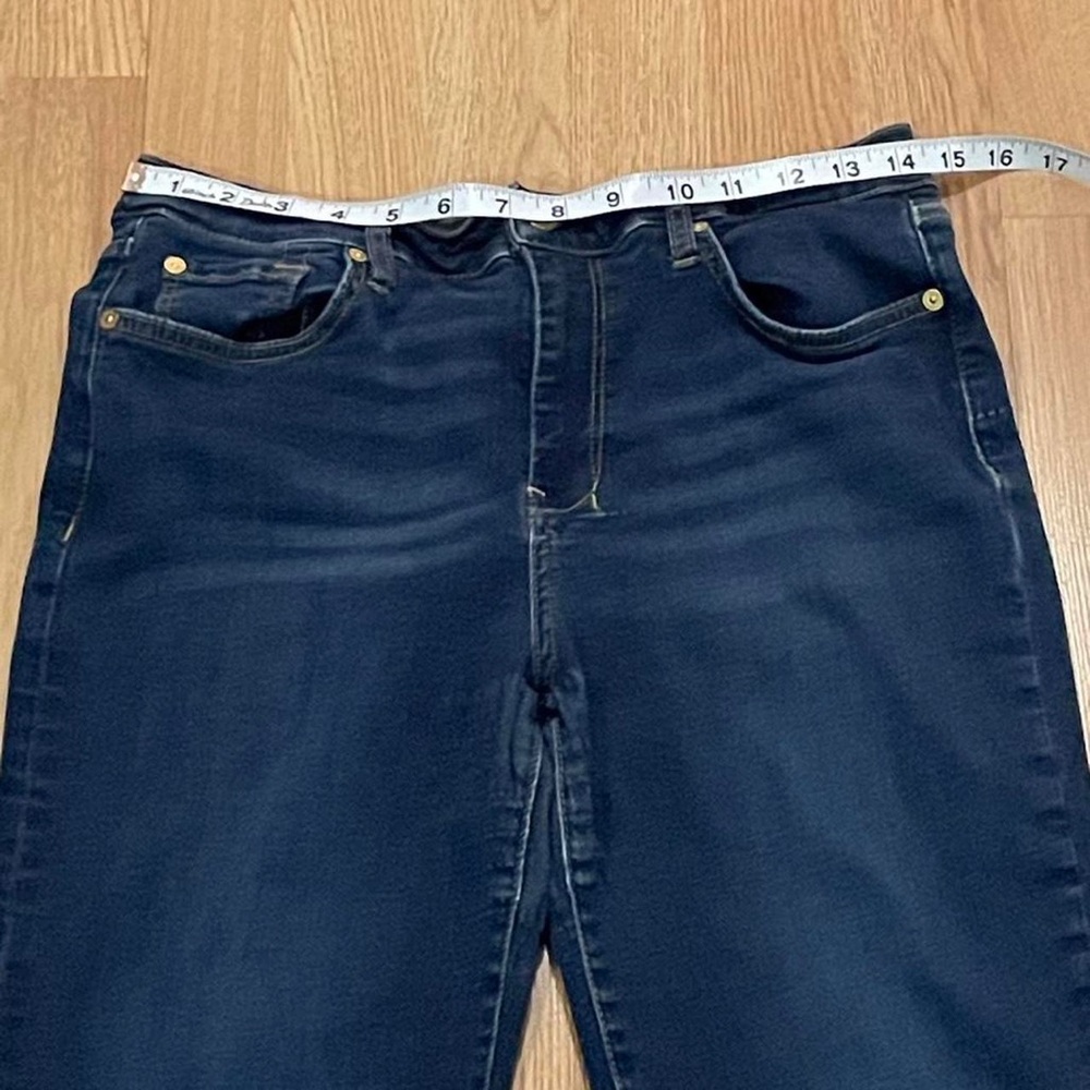 7 For All Mankind Women’s 31 (30x28) Dojo Bootcut Jeans Dark Blue Denim Stretch - Picture 3 of 8